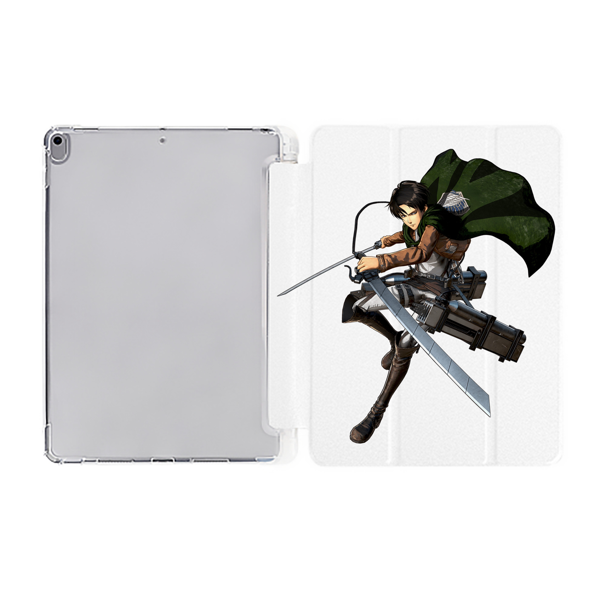 （画像用） 進撃の巨人 リヴァイ·アッカーマン Attack on Titan Levi Ackerman IPad ケース ペン収納付き 三つ折りスタンド PUレザー×シリコン 対応機種9.5/10.5/10.9インチ